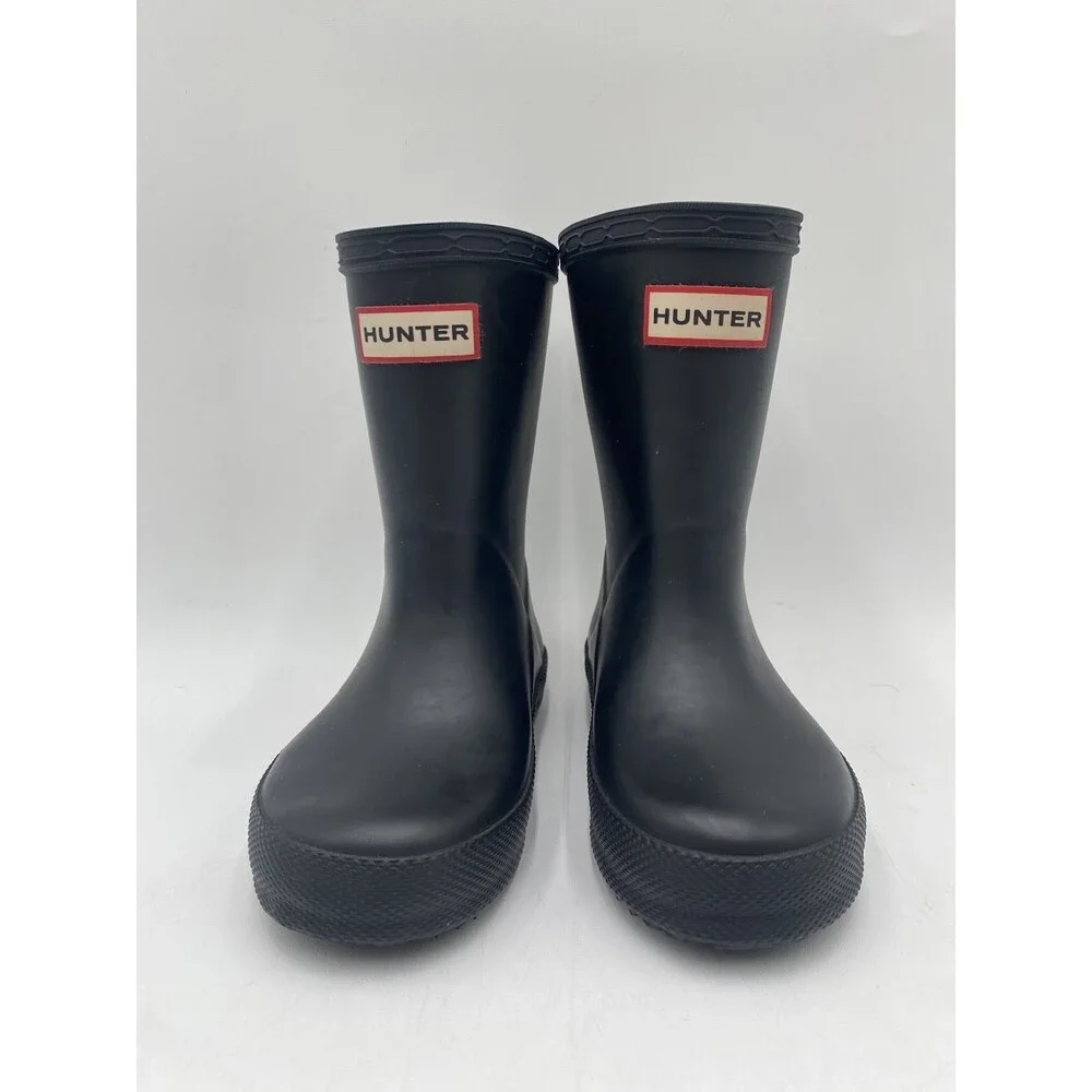HUNTER FIRST CLASSIC Kids' NEW Rain Boots Black US Size B7/G8 - Picture 5 of 11